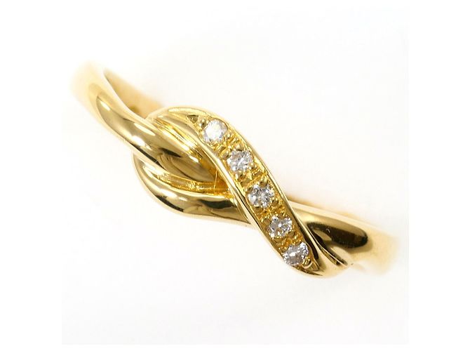 Autre Marque 18K Gelbgold-Ring mit Diamant Golden