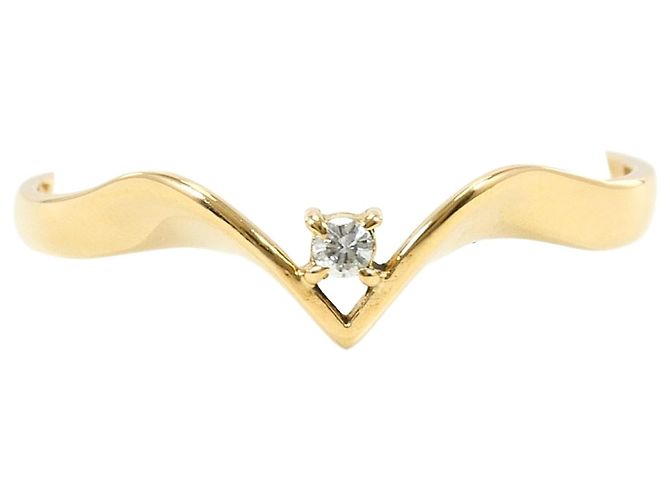 Autre Marque 18K Gelbgold-Ring mit Diamant Golden