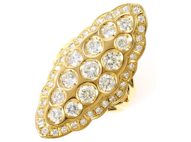 Autre Marque 18K Gelbgold-Ring mit Diamant Golden