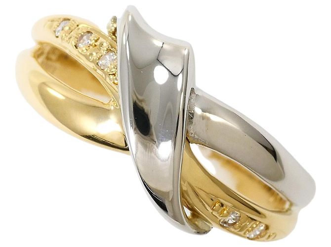 Autre Marque Ring aus Platin und Gelbgold mit Diamant Golden