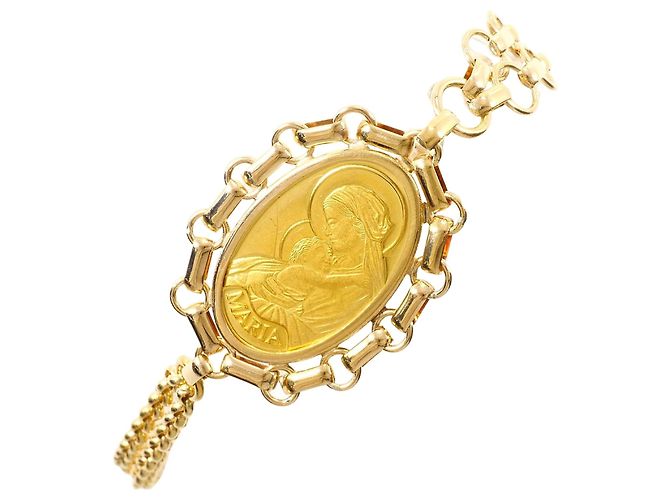 Autre Marque Bracciale con charm in oro giallo 24K D'oro