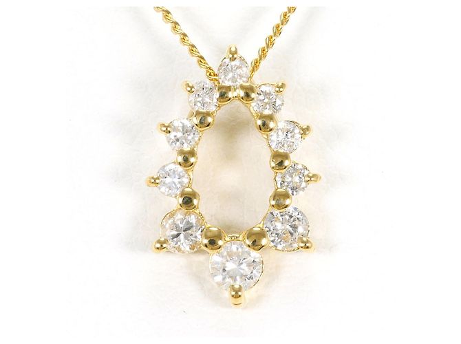 Autre Marque 18K Gelbgoldhalskette mit Diamant Golden