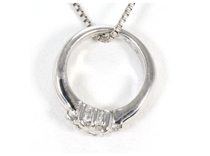 Autre Marque Collana in oro bianco 18K con diamante D'oro