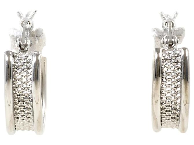 Autre Marque Orecchini a cerchio in oro bianco 18K D'oro