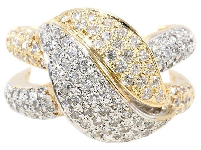Autre Marque 14K Goldring mit Cubic Zirconia Golden