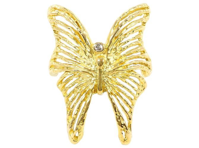 Autre Marque 18K Gelbgoldring mit Diamant Golden