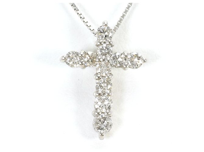 Autre Marque Colar de platina PT900 e PT850 com diamante