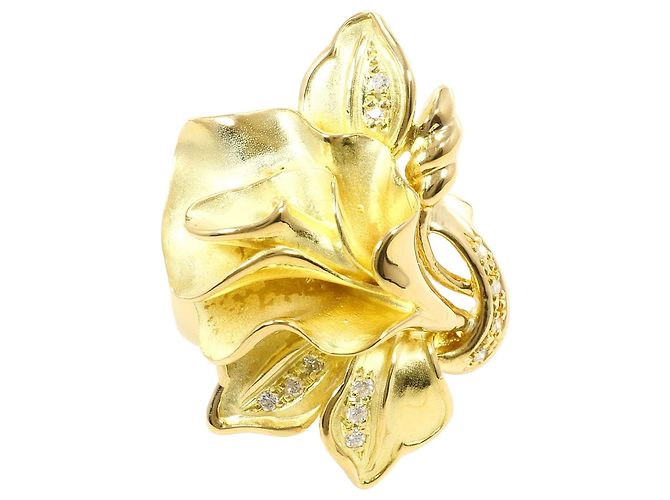 Autre Marque 18K Gelbgold-Ring mit Diamant Golden