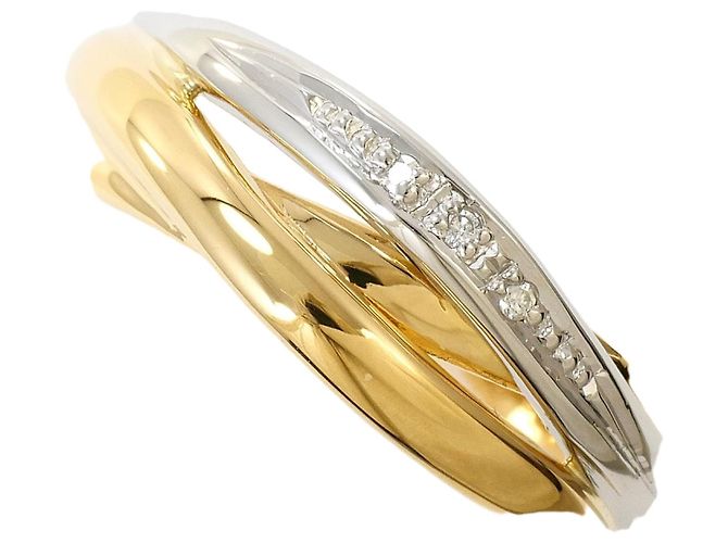 Autre Marque Platin- und Goldring mit Diamant Golden