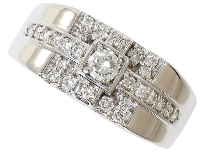 Autre Marque 18K Weißgold-Ring mit Diamant Golden
