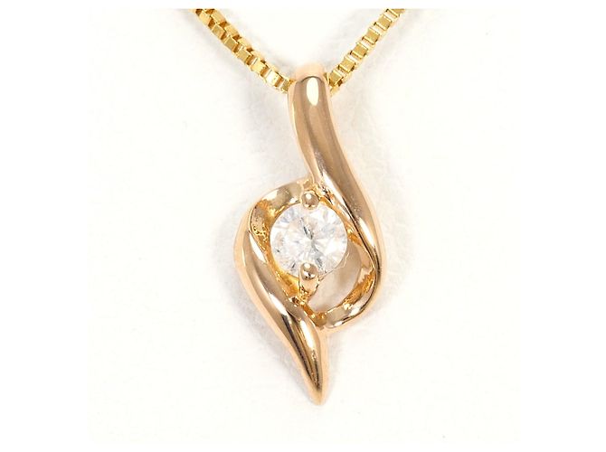 Autre Marque Colar de ouro 14K com diamante Dourado