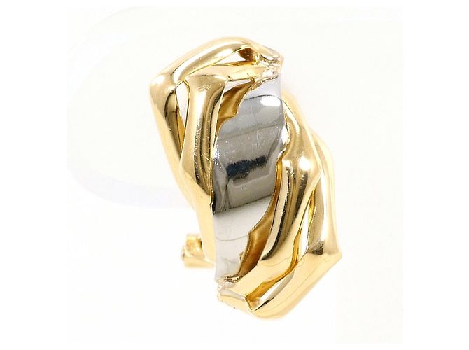 Autre Marque Orecchino a clip in oro giallo 18K e platino D'oro