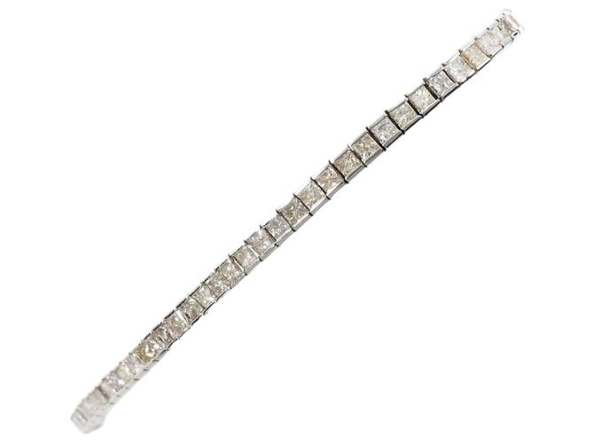 Autre Marque Pulseira de berloques em ouro branco 18K com diamantes Dourado
