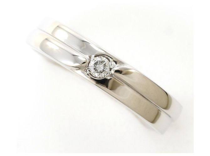 Autre Marque 14K Weißgold-Ring mit Diamant Golden