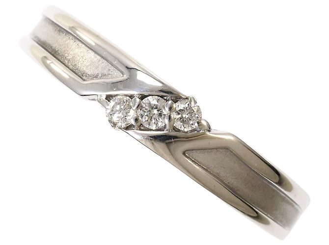 Autre Marque 14K Weißgold-Ring mit Diamant Golden