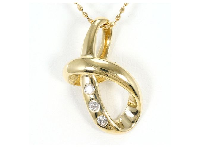 Autre Marque 10K Gelbgoldhalskette mit Diamant Golden