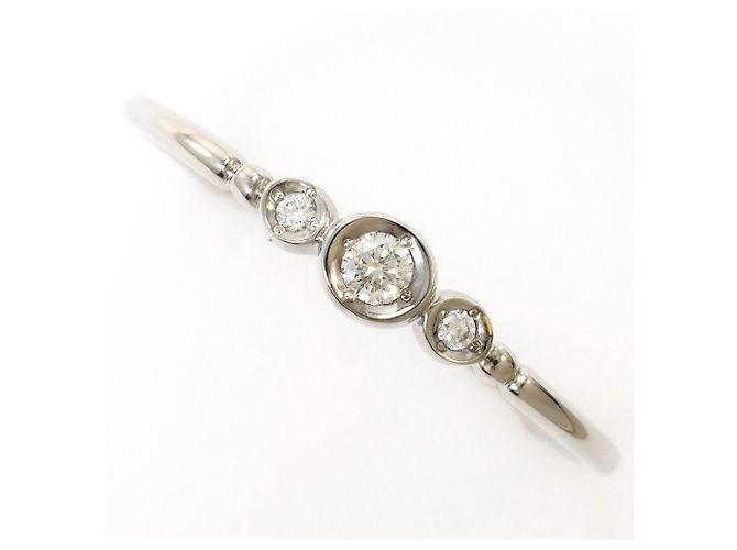 Autre Marque Anello a fascia in oro bianco 10K con diamante D'oro