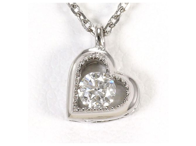 Autre Marque Collar de oro blanco de 18K con diamante Dorado