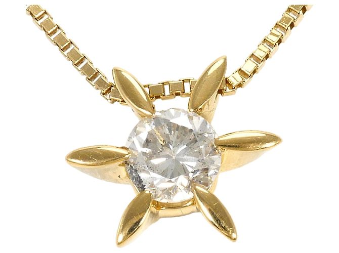 Autre Marque 18K Gelbgoldhalskette mit Diamant Golden