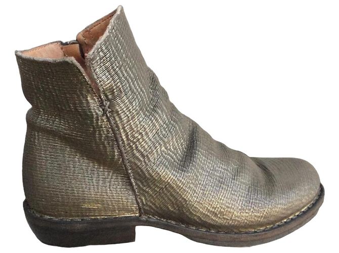 Autre Marque Fiorentini + Baker Botines de piel metalizada dorada Dorado