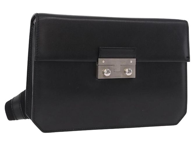 Borsa a tracolla Salvatore Ferragamo in pelle nera e argento Auth bs35511 Nero