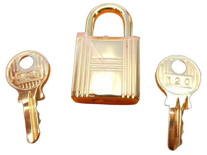 Lucchetto Hermès dorato e chiavi D'oro