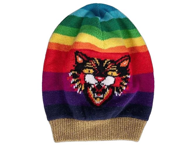 Gucci Multicolor Animal Print Wool Hat Size 58/ L Pre-owned
