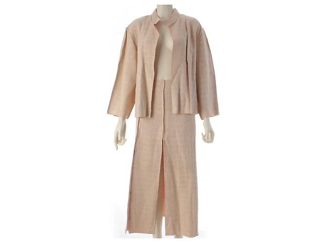 Chanel Conjunto de Chaqueta y Falda de Tweed Rosa