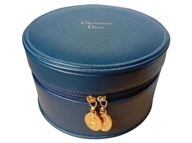 Christian Dior Leather Vanity Case Blue
