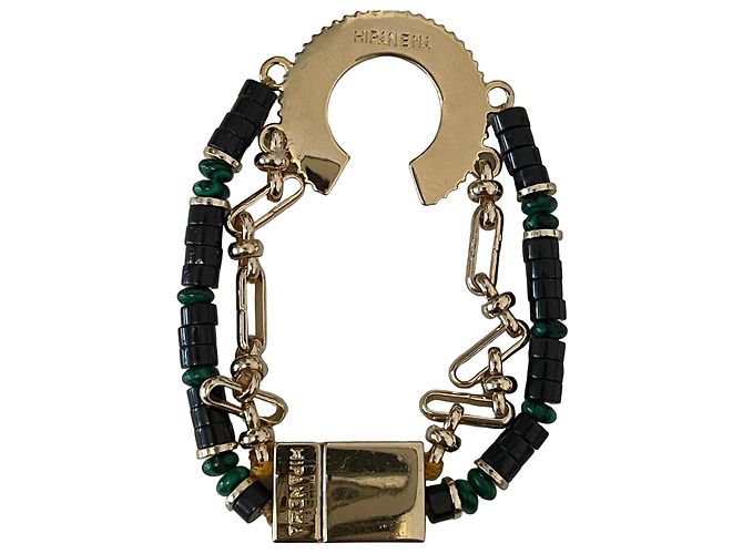 Bracciale a perline e catena Hipanema D'oro