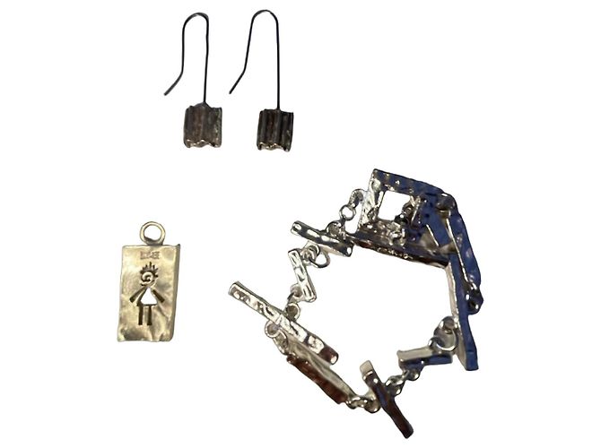 Autre Marque Set di gioielli in argento con pendente bambino e orecchini