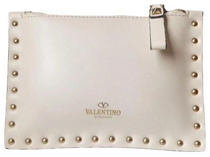 Valentino Garavani Rockstud Clutch Weiß