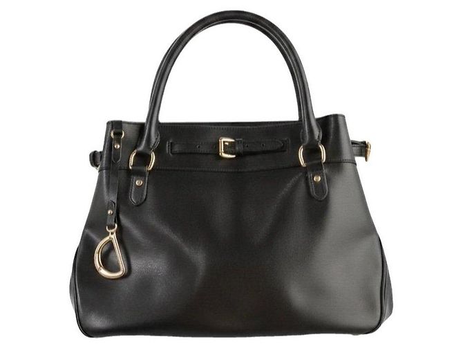 Ralph Lauren schwarze Lederhandtasche