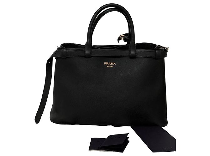 Prada Saffiano Leder Handtasche Schwarz