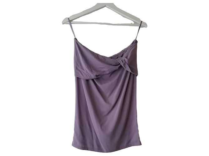 Gucci Top in seta lilla drappeggiato Lavanda