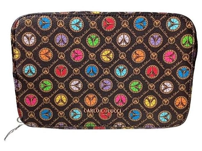 Autre Marque Carla Colucci Monogram Cosmetic Bag Brown Multiple colors