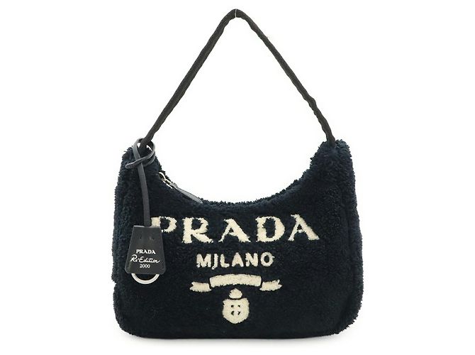Borsa 2way in spugna Prada Re-Edition 2000 Nero