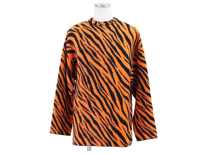 Everyday Balenciaga UNIFIT Kaschmir-Woll-Pullover Schwarz Orange