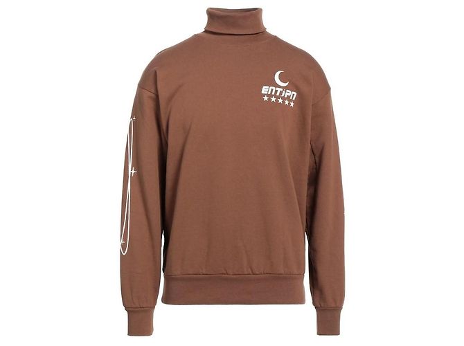 Autre Marque Enterprise Japan Rollkragen-Sweatshirt Braun - Space Print Karamell