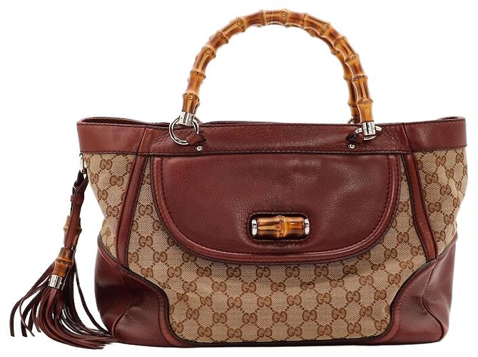 Gucci Bamboo Shopper Borsa Marrone