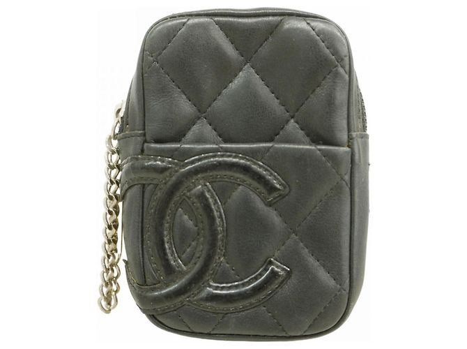 Chanel Cambon Lambskin Cigarette Case Black
