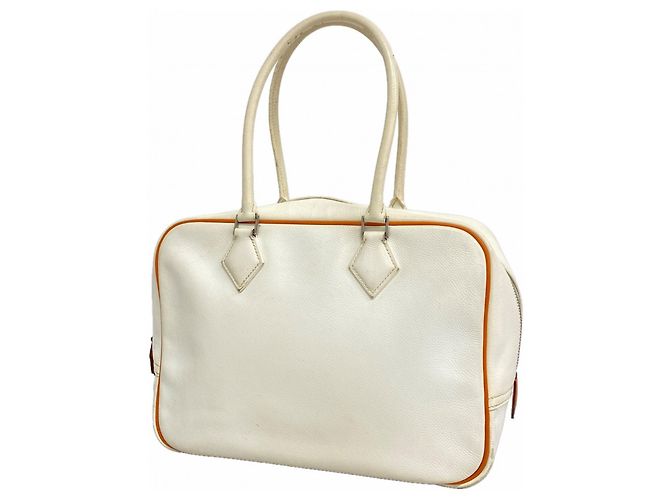 Hermès Sac à main Hermes Plume 28 Blanc Orange