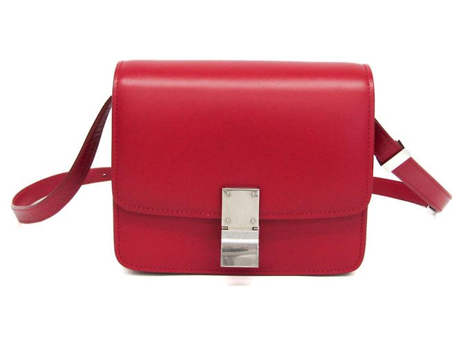 Céline Borsa a tracolla in pelle da donna Celine Classic Box Small Rosso