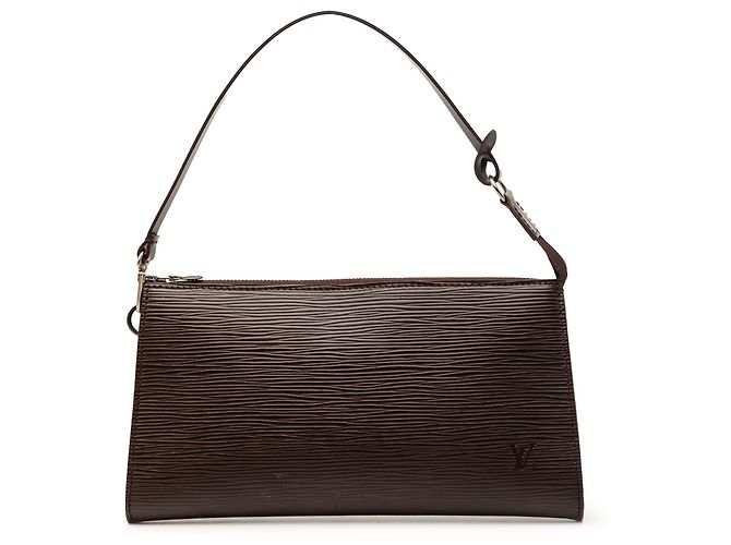 Pochette Accessoires en cuir Epi marron Louis Vuitton Marron foncé