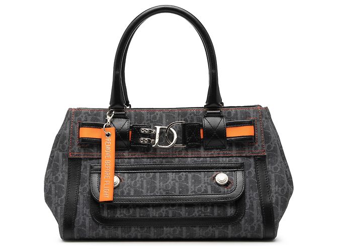 Dior Blue Diorissimo Trotter Denim Flight Handle Bag Dark blue