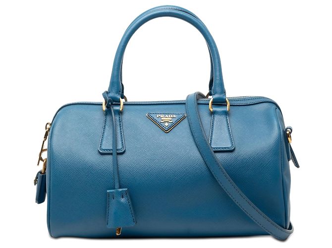 Bolsa Boston Lux Saffiano Azul Prada