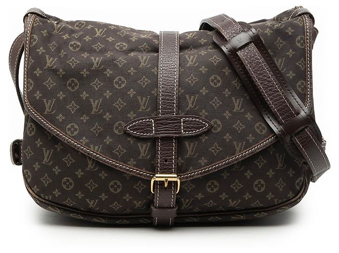 Louis Vuitton Marrom Monogram Mini Lin Saumur 30 Castanho escuro