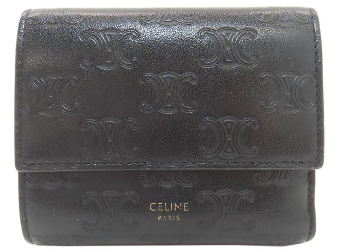 Céline Celine Small Trifold Wallet Black