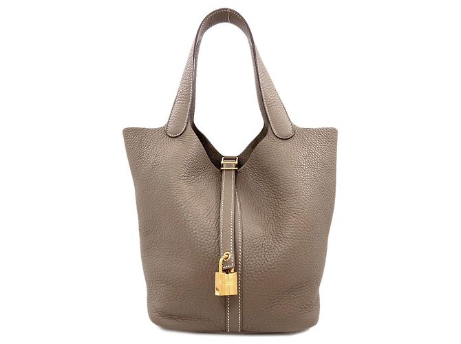 Hermès Borsa Hermes Picotin Lock MM Grigio
