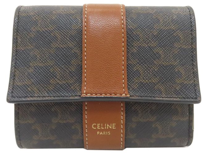 Céline Celine Small Trifold Wallet Brown